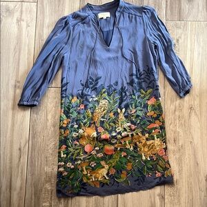 Anthropologie Moulinette Soeurs whimsical woodland creatures Dress rare